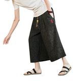 Men's Long Japanese Kimono Wide Shorts - Black - 1 / Japanese Long Shorts - 5XL     92 to 99kg - Linen - image 13