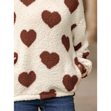 Women's Fuzzy Heart Pocketed Hoodie - Black - Hoodie - 2XL - Plush - image 9