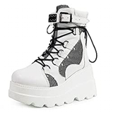 Funki Buys | Boots | Women's Goth Lace Up Platform Wedges