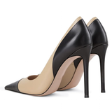 Women's Luxury Super High Fashion Heels - Black/Beige - 1 / Matte / 12cm / Stilettos - 46 B - PU Leather - image 21