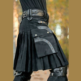 Men's Steampunk Cosplay Larp Utility Kilts - Black - Highland Kilt - 5XL - Polyester - image 2
