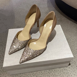 Women's Leather Sequin Glitter Bridal Shoe - Champaign - 4cm / Stilettos - 44 B - Genuine Leather - image 15