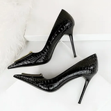 Women's Metal Buckle Pointed Toe Pumps - Green - Formal Shoes - 40 B - PU Leather - image 27