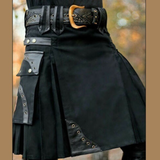 Men's Steampunk Cosplay Larp Utility Kilts - Black - Highland Kilt - 5XL - Polyester - image 6
