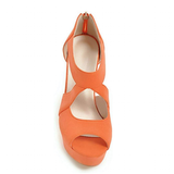 Women's Block Heel High Platform Sandal - Orange - Platform Sandals - 43 B - PU Leather - image 37