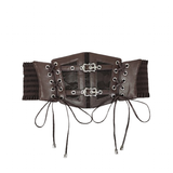 Women's Buckle Strap Waist Cinch Belts - Coffee - Waist Cinch Belt - PU Leather - image 12