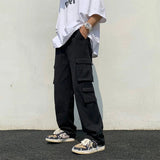 Men's Loose Fit Long White Cargo Pants - White - Cargo Pants - XXXL - Polyester Denim - image 21