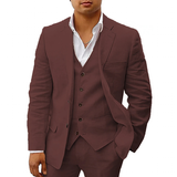 Men's 3 Pcs Linen Summer Wedding Suits - Champagne - Wedding Suit - 5XL - Linen - image 7
