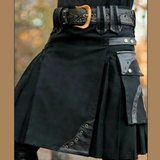 Men's Steampunk Cosplay Larp Utility Kilts - Black - Highland Kilt - 5XL - Polyester - image 4