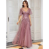 Funki Buys | Dresses | Women's Long Sequin Lace Formal Dress