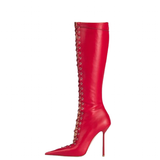 Funki Buys | Boots | Women's Stylish Lace Up Stiletto Boots