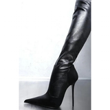 Women's Luxury Thigh High Stiletto Boots - Black - Thigh High Boots - 47 B - PU Leather - image 18