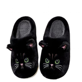Women's Cute Cozy Cartoon Cat Slippers - Black - Cat Slippers - 46-47 - Plush - image 21