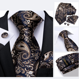 Funki Buys | Neckties | Men's 3 Pcs Silk Paisley Tie Set