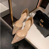 Women's Leather Sequin Glitter Bridal Shoe - Champaign - 4cm / Stilettos - 44 B - Genuine Leather - image 8