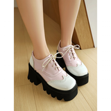 Women's British Walker Chunky Platforms - Black/Beige - Platform Chunky Shoes - 43 B - PU Patent Leather - image 18