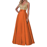 Women's Custom Satin Evening Dress - Salmon - Satin Dress - Satin - image 15