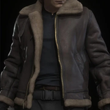 Men's Faux Leather Fleece Winter Jacket - Brown - Bomber Jacket - 5XL - PU Leather - image 4