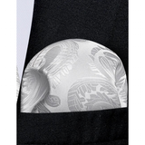 Funki Buys | Neckties | Men's 3 Pcs White Paisley Wedding Tie Set