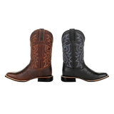 Men's Mid-calf Embroidered Cowboy Boot - Brown - Cowboy Boots - 48 B - PU Leather - image 11