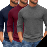 Men's Slim Fit Round-Neck Pullovers - Black - Mock Neck Sweater - XXXL - Polyester - image 20