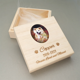 Custom Pet Memorial Wood Urn - Beige - Pet Ashes Box - Medium - Wood - image 4