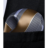 Funki Buys | Neckties | Men's 3 Pcs Gold White Striped Tie Set