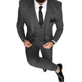 Men's Formal Wedding Attire 3 Pcs Slim Fit - Dark Grey - 3 Pcs Slim Suit - 5XL - Linen - image 39
