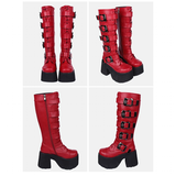 Women's Harajuku Wide Buckle Boots - Black - Matte / Cross Boots - 46 B - PU Leather - image 19
