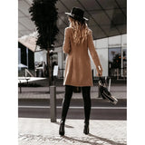 Women's Suit Collar Double Breast Coats - Khaki - Women's Jacket - XXXL - Cashmere - image 17
