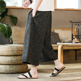 Men's Long Japanese Kimono Wide Shorts - Black - 1 / Japanese Long Shorts - 5XL     92 to 99kg - Linen - image 8