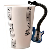 Funki Buys | Mugs | Guitar Handle Mug Hand-Painte... - Black - A / Electric Guitar / Upright Notes / 220ml / Glass - image 26