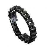Unisex Metal Bike Chain Wristband - Black - Bike Chain Bracelet - 17cm Bracelet - Stainless Steel - image 12