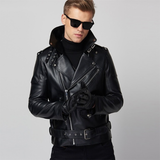 Men's Premium Faux Leather Biker Jacket - Black - Faux Leather Jacket - 5XL - PU Leather - image 4