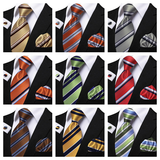 Funki Buys | Neckties | Men's 3 Pcs Striped Jacquard Tie Set