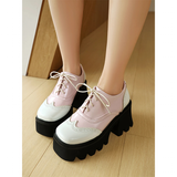 Women's British Walker Chunky Platforms - Black/Beige - Platform Chunky Shoes - 43 B - PU Patent Leather - image 19