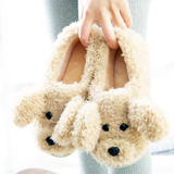 Women's Fluffy Cartoon Dog Fur Slippers - Beige - Dog Slippers - XXL - Plush - image 4