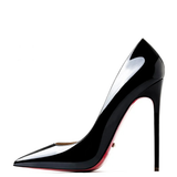 Women's Formal Red Sole Stiletto Pumps - Black - 1 / 12cm Stiletto - 44 B - PU Leather - image 1