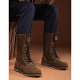 Men's Leather Hiking Boots Hunting Boots - Khaki - 1 / Boots - 45 B - Genuine Leather - image 13
