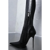 Women's Luxury Thigh High Stiletto Boots - Black - Thigh High Boots - 47 B - PU Leather - image 17