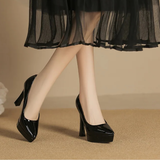 Women's Elegant Patent High Heel Pumps - Beige - 1 / 12cm Heel - 41 B - PU Patent Leather - image 30