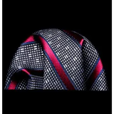 Funki Buys | Neckties | Men's 3 Pcs Gray Crimson Striped Tie Set