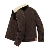Men's Corduroy Fleece Winter Jacket - Grey - Trucker Jacket - 4XL - Corduroy - image 16