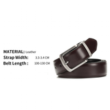 Men's Luxury Leather Belt Reversible Buckle - Yellow/Brown/Black - 1 / Men's Belt - 130cm - Genuine Leather - image 16