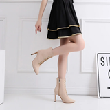 Women's Lace-up Suede Dress Boots - Beige - 1 / Suede 10.0cm Heels - 44 B - PU Suede Leather - image 14