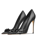 Women's Big Flower Fashion High Stilettos - Beige - 1 / 6cm / Stilettos - 41 B - Genuine Leather - image 36