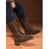Men's Leather Hiking Boots Hunting Boots - Khaki - 1 / Boots - 45 B - Genuine Leather - image 15