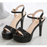 Women's Metallic Party Platform Sandals - Gold - Party Platforms - 40 B - PU Leather - image 50
