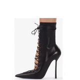 Funki Buys | Boots | Women's Stylish Lace Up Stiletto Boots