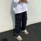 Men's Loose Fit Long White Cargo Pants - White - Cargo Pants - XXXL - Polyester Denim - image 23
